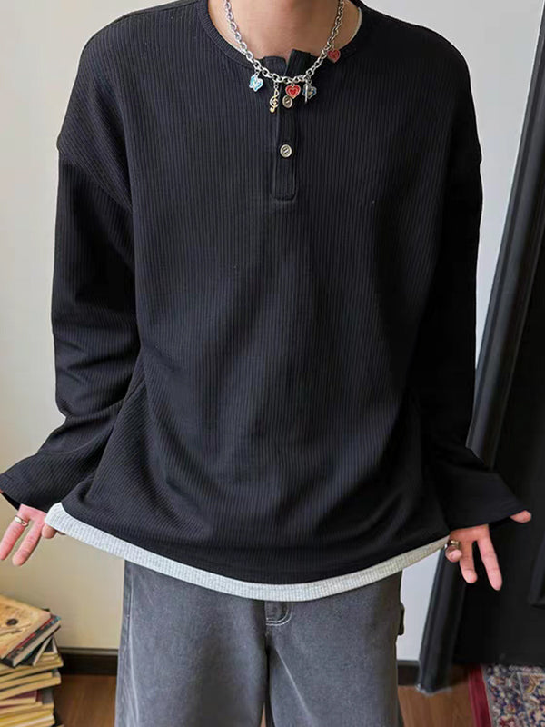 Men's Solid Oversized Long Sleeves Tee