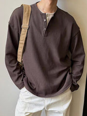 Men's Solid Oversized Long Sleeves Tee