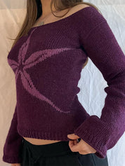 Jacquard Crew Neck Long Sleeve Knits