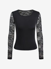 Lace Stitching Long Sleeve Tee