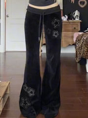 Star Print Flare Leg Pants
