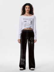 Star Print Flare Leg Pants