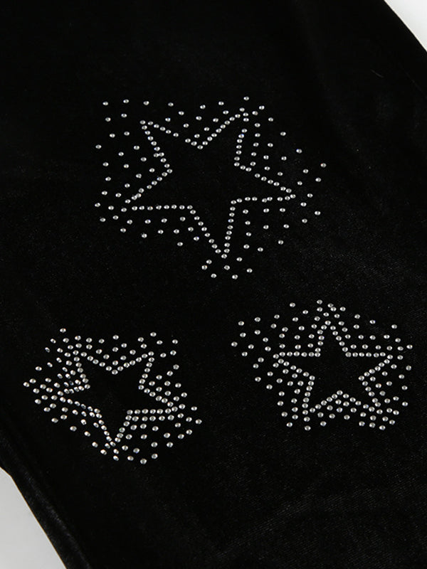 Star Print Flare Leg Pants
