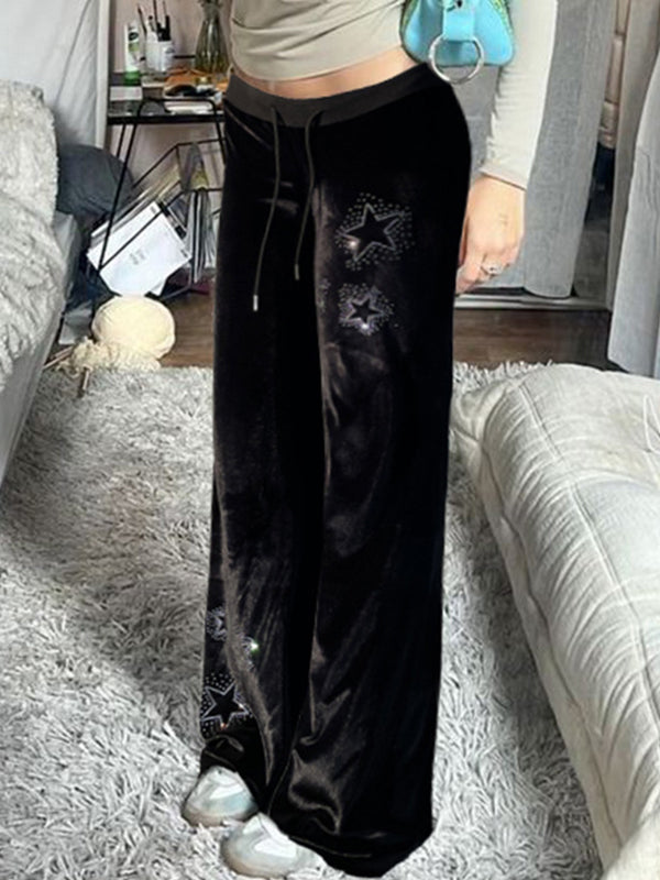 Star Print Flare Leg Pants
