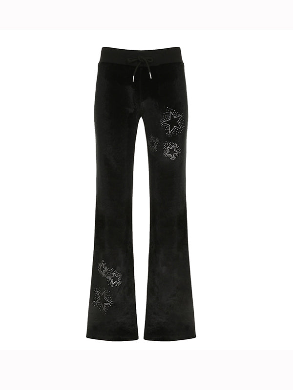 Star Print Flare Leg Pants