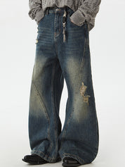 Men's Ripped Machete Loose Jeans