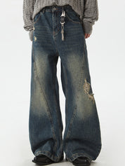 Men's Ripped Machete Loose Jeans