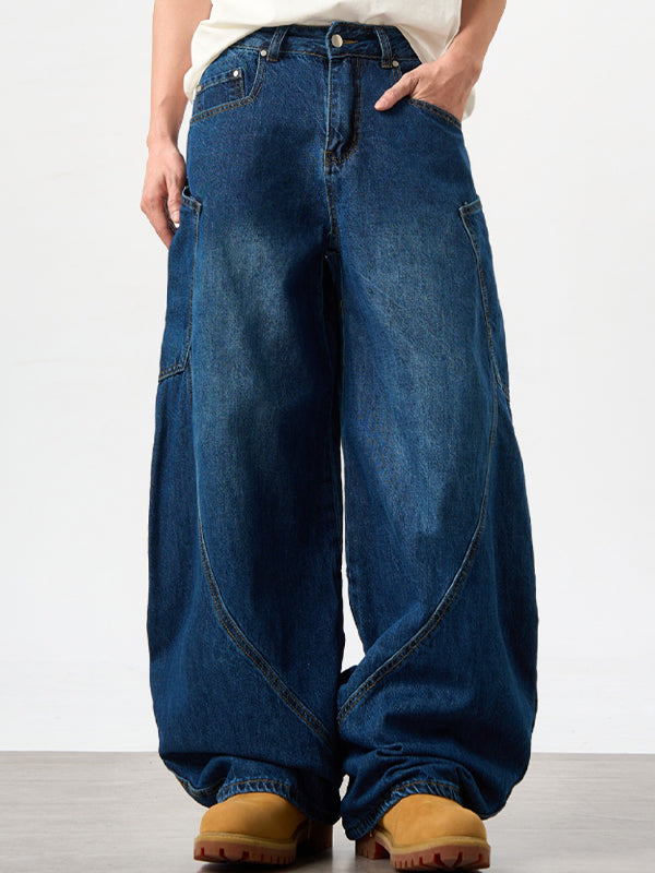 Men's Cargo Jeans With Large Pockets