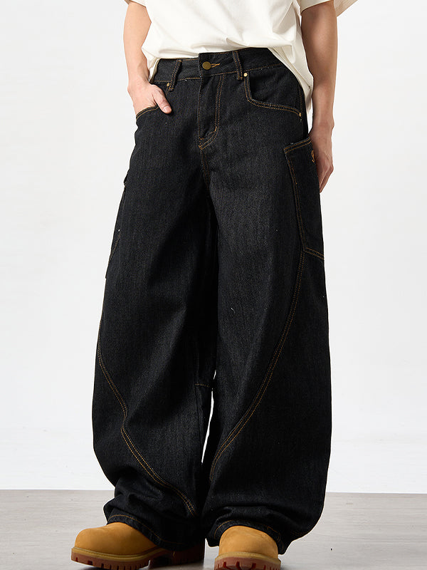 Men's Cargo Jeans With Large Pockets