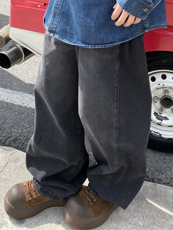Men's Solid Color Loose Jeans
