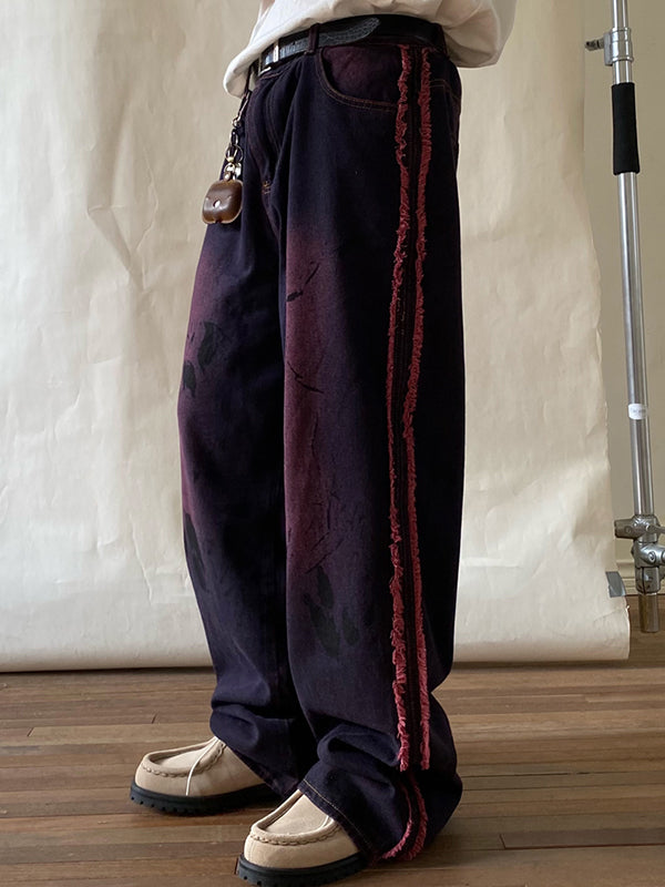 Men's Vintage Raw Edge Loose Jeans