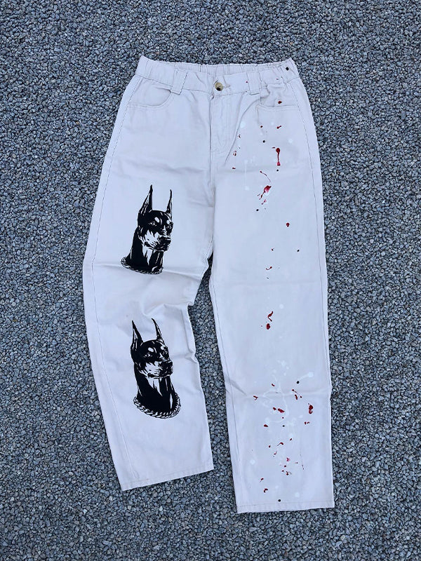 Men's Printed Loose Jeans
