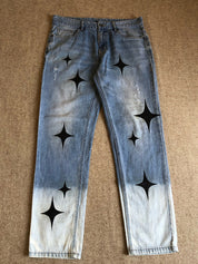 Men's Star Print Loose Jeans