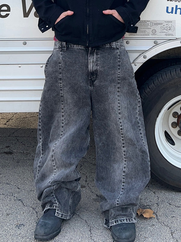 Men's Solid Colour Loose Jeans