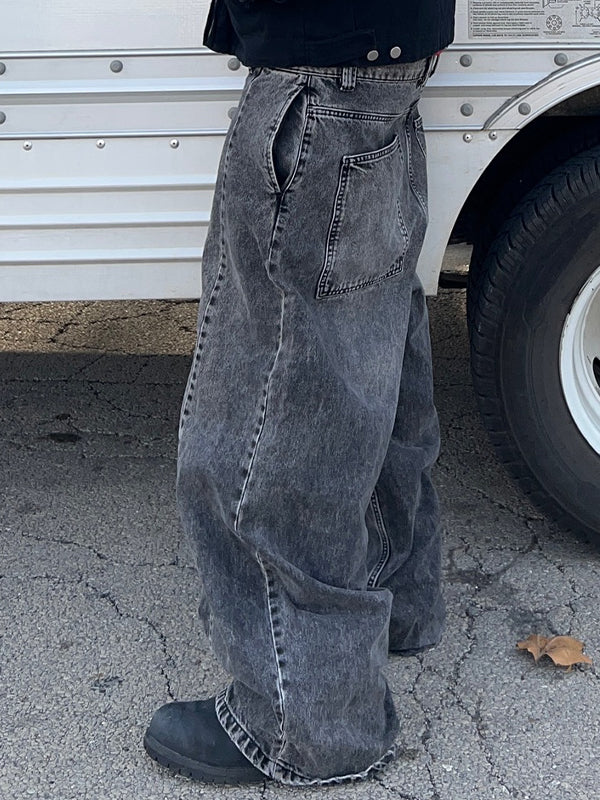 Men's Solid Colour Loose Jeans
