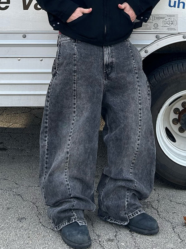 Men's Solid Colour Loose Jeans