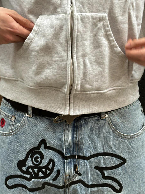 Men's Animal Print Loose Jeans