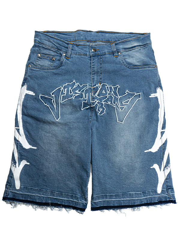 Men's Alphabet Geometric Print Shorts