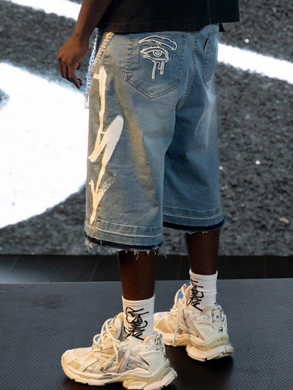 Men's Alphabet Geometric Print Shorts