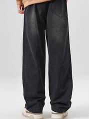 Men's Washed Aged Side Stripe Loose Jeans
