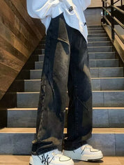 Men's Patchwork Loose Jeans