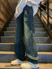Men's Patchwork Loose Jeans