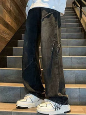 Men's Patchwork Loose Jeans