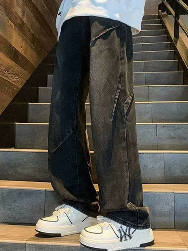 Men's Patchwork Loose Jeans