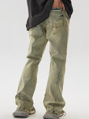 Men's Flame Print Loose Jeans