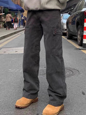 Men'S vintage Cargo Loose Jeans