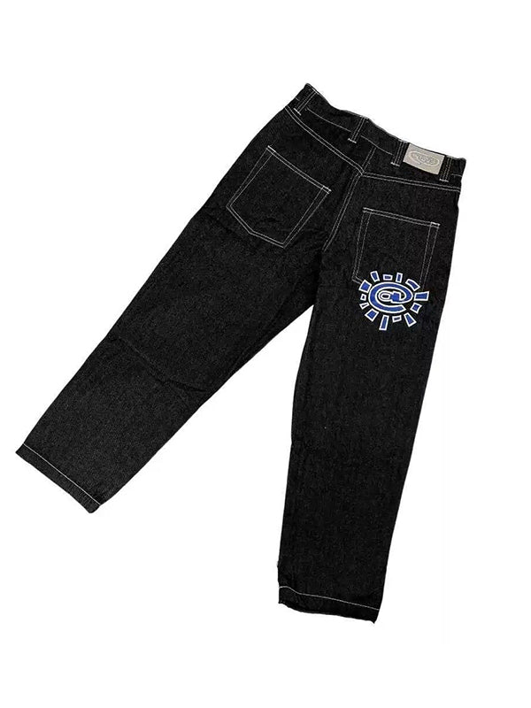 Street Print Loose Jeans