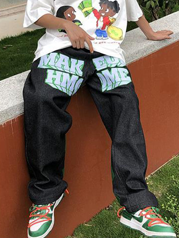 Men's Monogrammed Loose Jeans