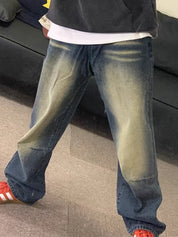 Men's Street Letter Loose Jeans