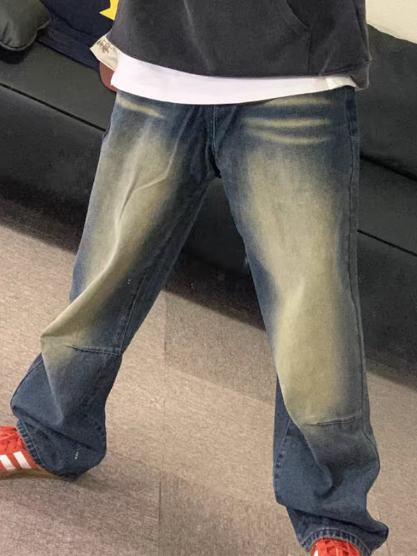 Men's Street Letter Loose Jeans