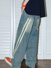 Men's Street Stripe Loose Jeans