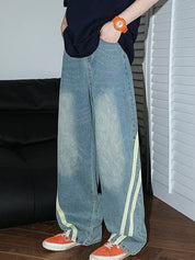 Men's Street Stripe Loose Jeans