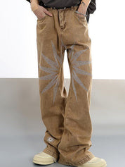 Men's Vintage Embroidered Loose Jeans