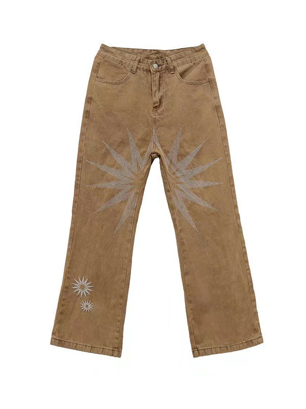 Men's Vintage Embroidered Loose Jeans