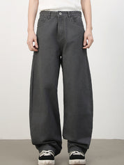 Men's Solid Colour Loose Jeans