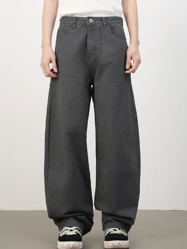 Men's Solid Colour Loose Jeans