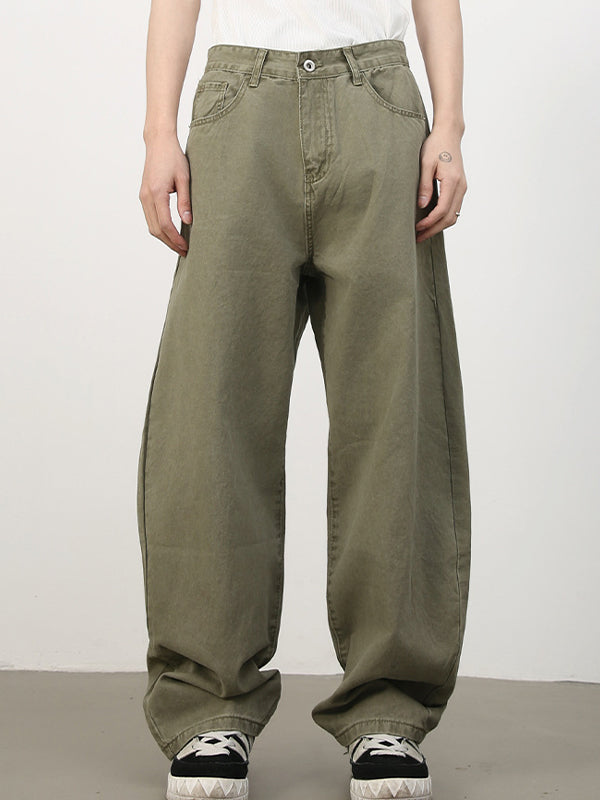 Men's Solid Colour Loose Jeans