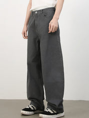 Men's Solid Colour Loose Jeans