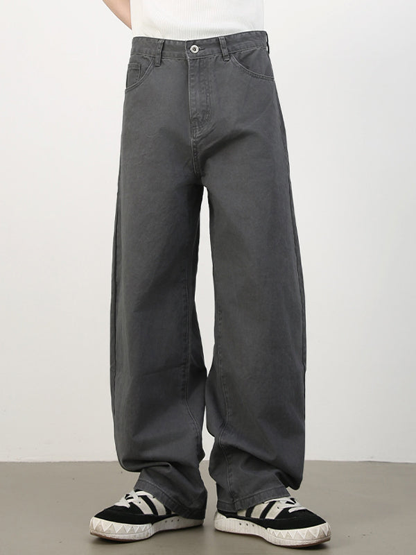 Men's Solid Colour Loose Jeans