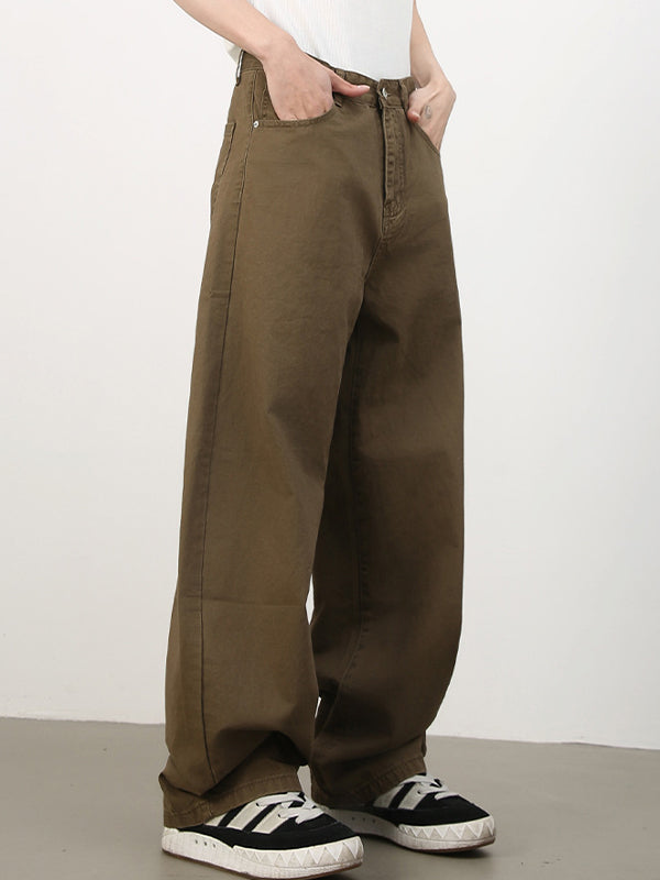 Men's Solid Colour Loose Jeans