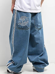 Men's Side Stripe Loose Jeans