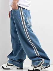 Men's Side Stripe Loose Jeans