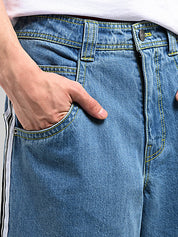 Men's Side Stripe Loose Jeans