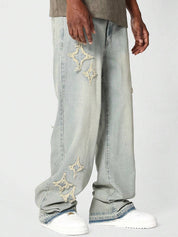 Men's Solid Colour Loose Jeans