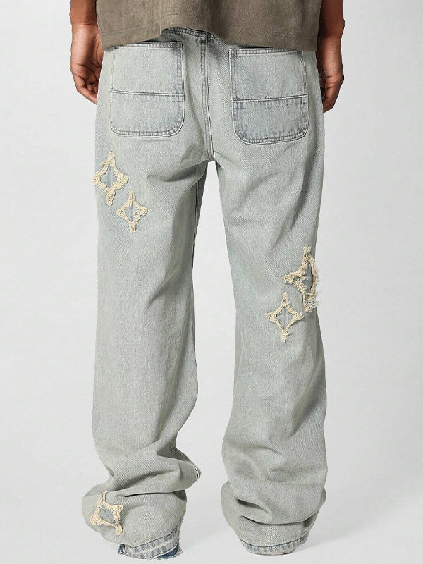Men's Solid Colour Loose Jeans
