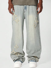 Men's Solid Colour Loose Jeans